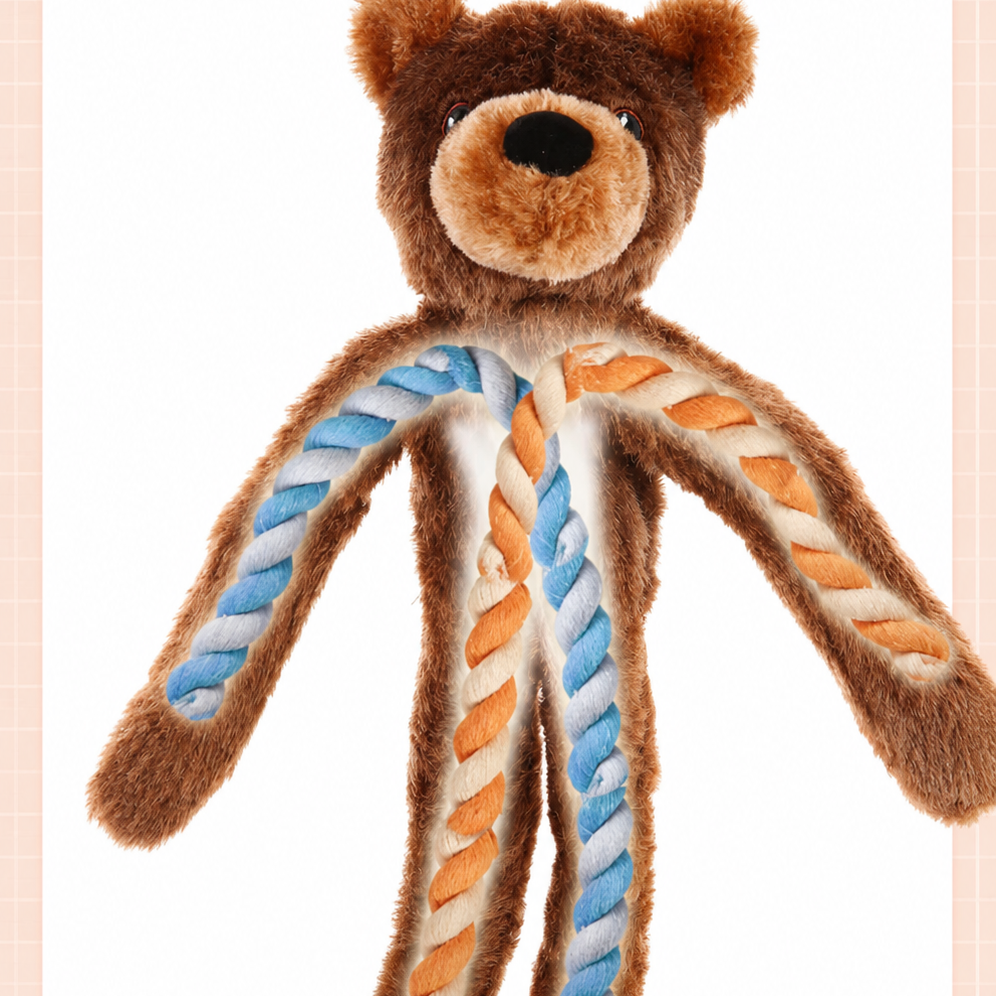 Bear Rope Plush Dog Toy