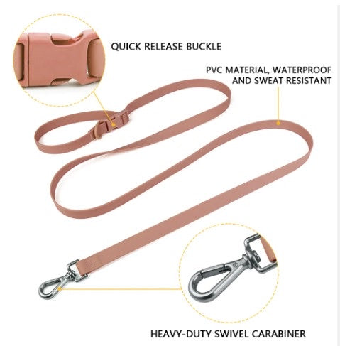 Waterproof Dog Collar & Leash - Medium